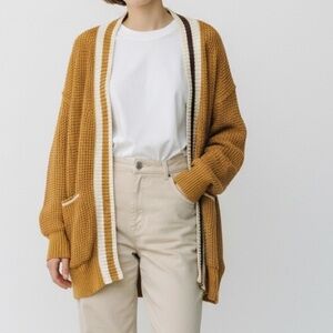 Universal Thread Open Front Cardigan - Mustard Yellow - Size S